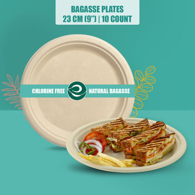 Eco Soul 9 Inch Round | 10 Count | Disposable Plate