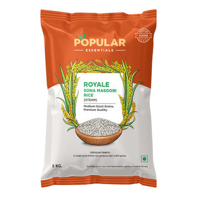 Popular Essentials Sona Masoori Steam Rice