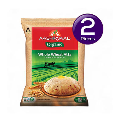 Aashirvaad Organic 100% Organic Whole Wheat Atta, 0% Maida 5 kg Combo