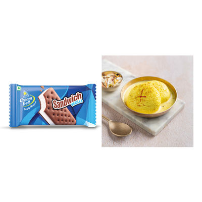 Cream Bell Vanilla Sandwich  & Kesari Rasmalai Combo