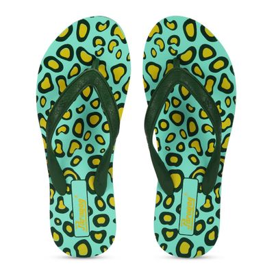 Paragon Women Printed Ultra-Durable Lightweight Thong Flipflops | Turquoise | UK 5