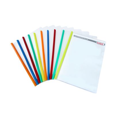 Saya Assorted 10 Ct. Clear Slide Bar Strip File Eco - A4