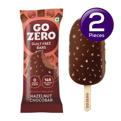 Go Zero Hazelnut Chocolate Low Calorie Guilt Free Ice Cream Bar 70 ml Combo