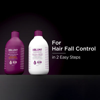 Bblunt Hair Fall Control Shampoo With Pea Protein & Caffeine For Stronger Hair (300ml) & Bblunt Hair Fall Control Conditioner Pea Protein & Caffeine For Stronger Hair (250g) Combo
