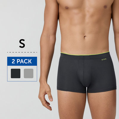 XYXX Uno IntelliSoft Micro Modal  Solid Trunk  | Men's Innerwear | Pack of 2  | Grey- S