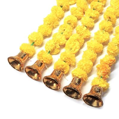 Divine Vibes Plain Marigold Hanging With Bell 1 Pc