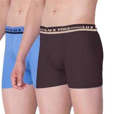 Lux Venus Men's Solid Cotton Trunk | Colour May Vary - XL
