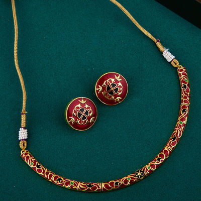 Voylla Tahira Enameled Choker Necklace Set