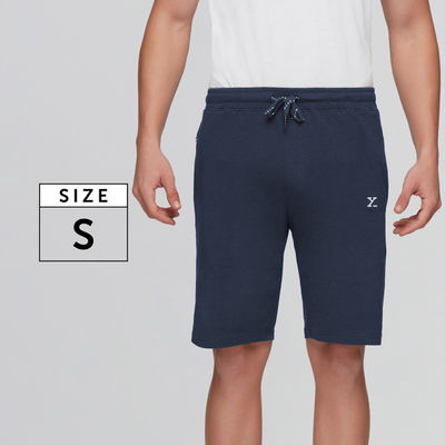 XYXX Ace Cotton Modal solid Shorts | 2 Side Pocket with zip | Dress Blue- S