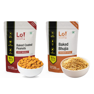 Pc Baked Coated Peanuts (50g) & Pc Bhujia (80g) Combo