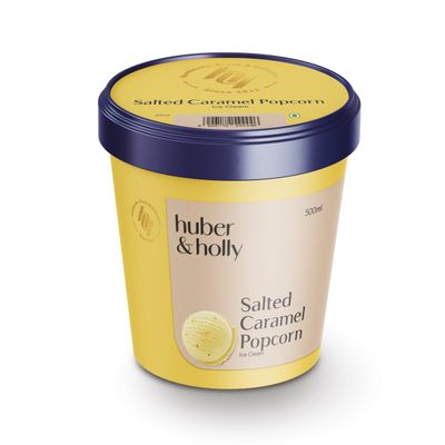 Huber & Holly Salted Caramel Popcorn Ice Cream Tub