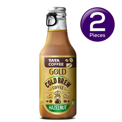 Tata Coffee Gold Cold Brew Coffee Hazelnut Flavour 200 ml  X 2 Combo