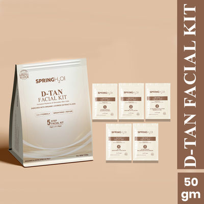 Spring H2O D-Tan Facial Kit With Instant Glow And Remove Tan & Dull Skin