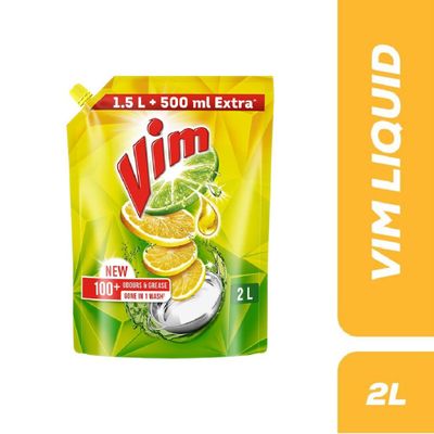 Vim Dishwash Liquid Gel Lemon Refill Pouch