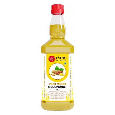 Indic Wisdom Wood Pressed Groundnut Oil | Cold Pressed - Extracted on Wooden Churner