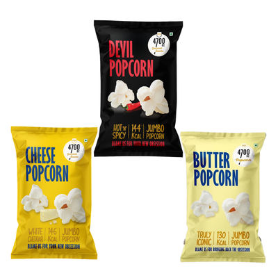 4700BC Butter Popcorn Jumbo Pack(50gms), 4700Bc Cheese Popcorn, Jumbo Pack(45gms) & 4700Bc Devils Popcorn | Jumbo Pack(50gms) Combo
