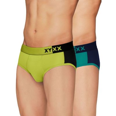 XYXX Dualist IntelliSoft Micro Modal Solid Brief | Men's Innerwear | Pack of 2 | Multicolored- XL