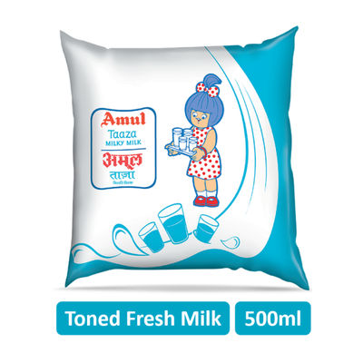 Amul Toned Taaza Fresh Milk Pouch