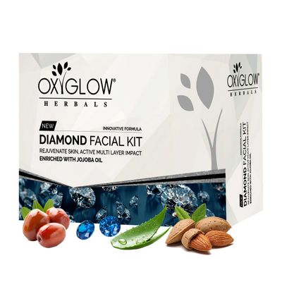 Oxyglow Herbals Diamond Facial Kit Enrich With Jojoba Oil Boost Cell Production