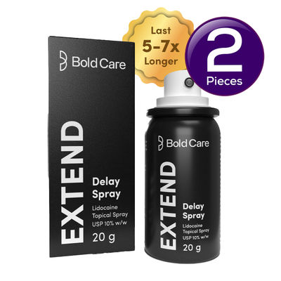 Bold Care Extend Delay Spray with Lidocaine 10% 20 g X 2 Combo