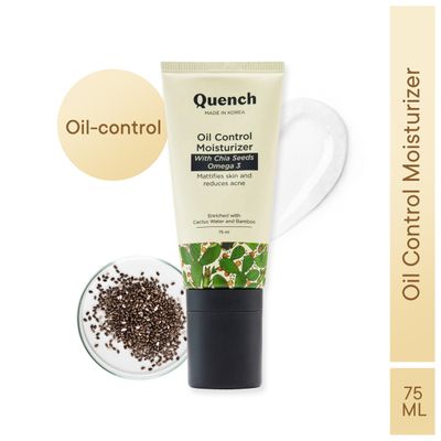 Quench Oil Control Korean Moisturizer Non-Greasy Face Cream with Chia Seeds & Salicylic Acid