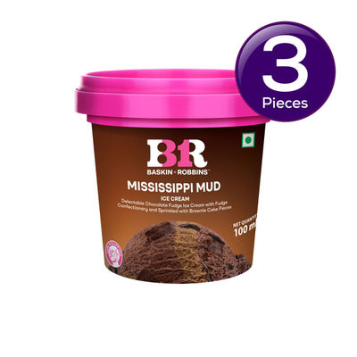 Baskin Robbins Mississippi Mud Ice Cream Cup 100 ml Combo