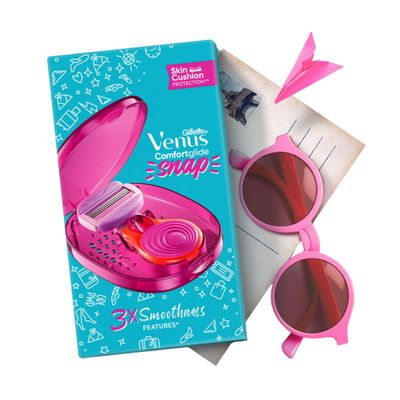 Gillette Venus Snap Hair Remover Women Body Razor Compact Case|Soap Gel Bar With Avocado