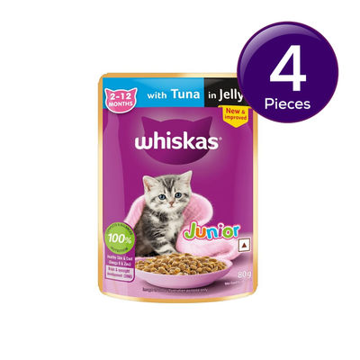 Whiskas Junior Tuna in Jelly Wet Cat Food, 80g, Pack of 5