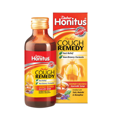 Dabur Honitus Honey Based Ayurvedic Cough Syrup with Free Hot Sip Ayurvedic Kadha
