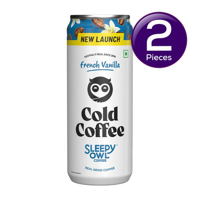 Sleepy Owl French Vanillla Cold Coffee Can 230 ml  X 2 Combo