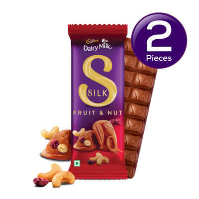 Cadbury Dairy Milk Silk Fruit and Nut Chocolate Bar - Pack of 2 Combo