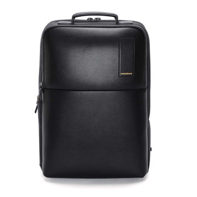 Mokobara Unisex Solid Vegan Leather and Nylon 21 L Top Handle Laptop Backpack | Black - 15.6 Inches
