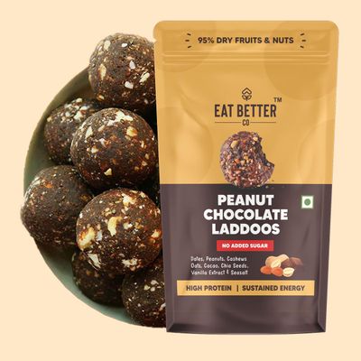 Eat Better Co - Peanut & Chocolate Laddoos - No Added Sugar - High Protein, 100% Natural