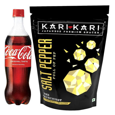 Kari Kari Salt Pepper- Pack Of 6 (108g) & Coca-Cola Soft Drink (750ml) Combo