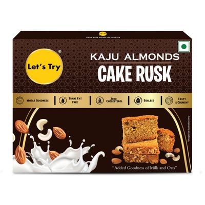 Let's Try Kaju Almond Cake Rusk With Goodness Of Milk & Atta