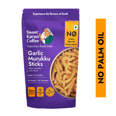 Sweet Karam Coffee Garlic Murukku Sticks