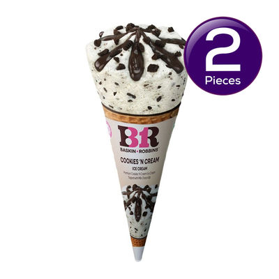 Baskin Robbins Cookies And Cream Ice Cream Cone 110 ml Combo