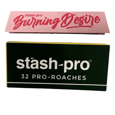 Stash-Pro Rolling Paper - Pink (32 Papers) (1pc) & Stash-Pro Premium Roach Book (32pc) Combo