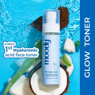Moody 7D Hydro Burst Moisture Magnet Essence Face Mist, Hyaluronic & Coconut Water (110 Ml)