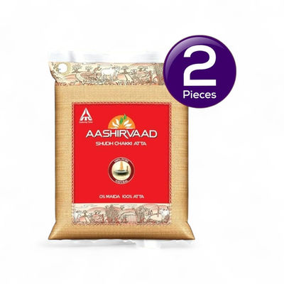 Aashirvaad Atta - Superior MP Whole Wheat, No Maida | Pouch 5 kg Combo