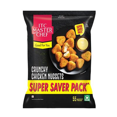 ITC Master Chef Crunchy Chicken Nuggets | Source of Protein | No Added Preservatives | 55 pieces