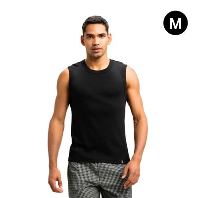 Jockey 9922 Men's Super Combed Cotton Rib Round Neck Gym Vest|Racerback | Black-M
