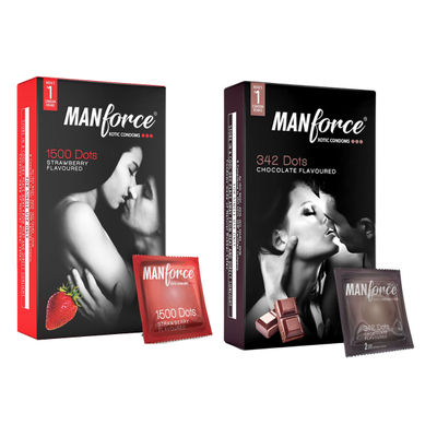 Manforce Xotic condoms - Chocolate + Strawberry