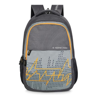 Nasher Miles Pulse Backpack | Unisex | 3 Compartment Casual College Bag | Grey | 45L