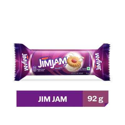 Britannia Treat Jimjam Naughty Jam Cream Biscuits | Trans Fat-free