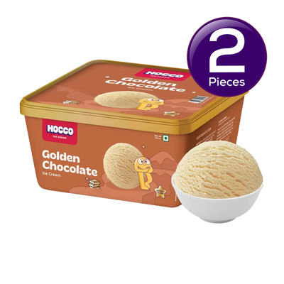 Hocco Golden Chocolate Ice Cream Tub 750 ml Combo