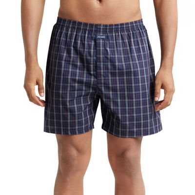 Jockey 1222 Men's Super Combed Mercerized Cotton Woven Checks Boxer|BackPocket|PO2 | Multi Colour-M