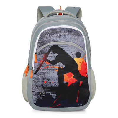 Nasher Miles Cricket Backpack | Unisex | 3 Compartment Casual College Bag | Grey | 45L