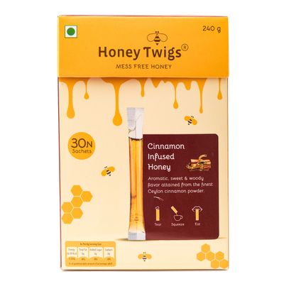 Honey Twigs Cinnamon Infused Honey| 30 Twigs Pack