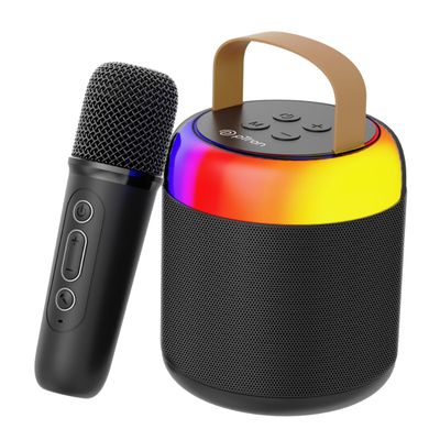 pTron Fusion Bliss 16W Bluetooth Speaker | Wireless Karaoke Mic | RGB Lights | 6Hrs Playtime - Black